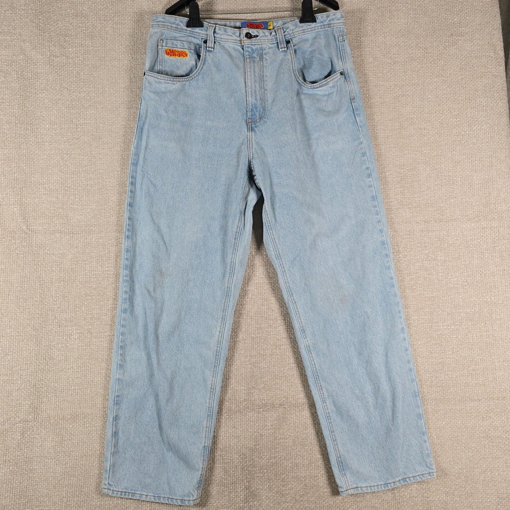 Empyre Relax Light Wash Denim Jeans Mens 36 Streetwear Skater Baggy Blue